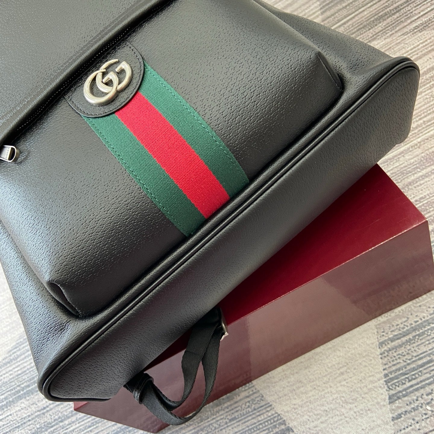 GG Ophidia medium backpack Black leather