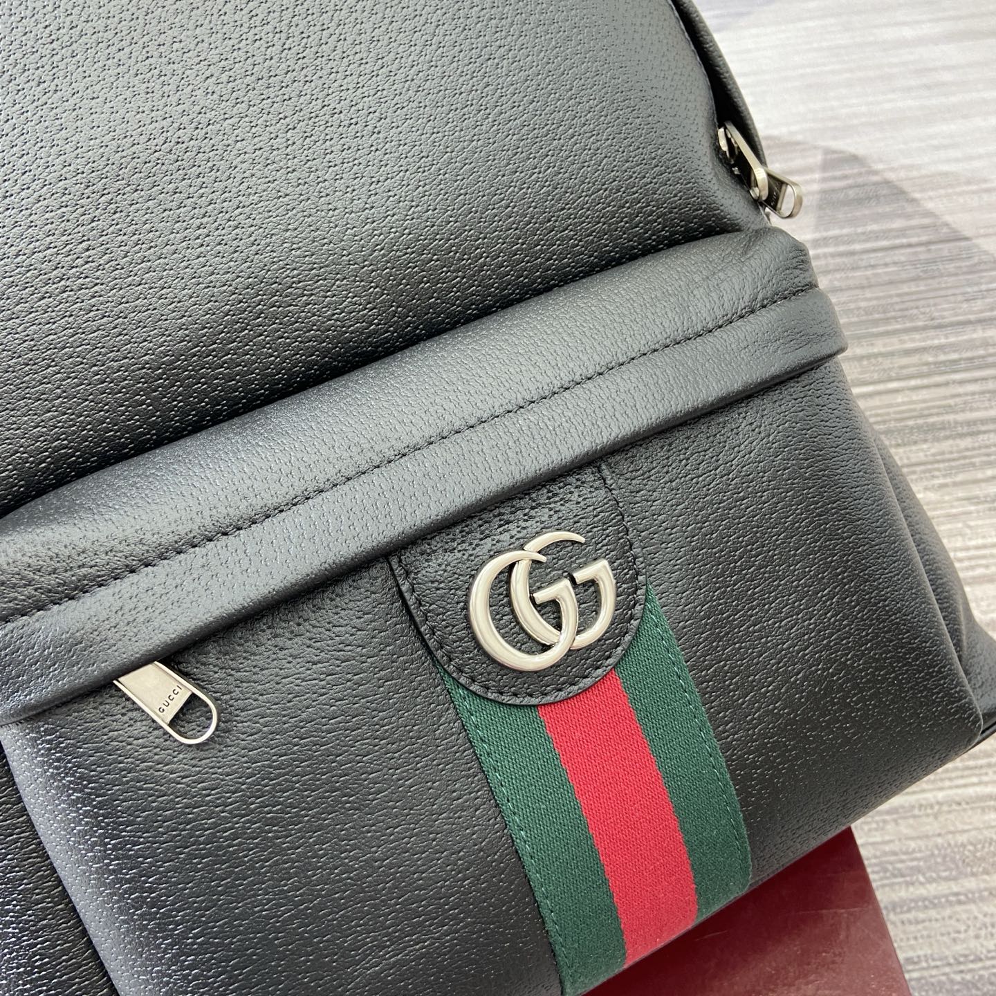 GG Ophidia medium backpack Black leather