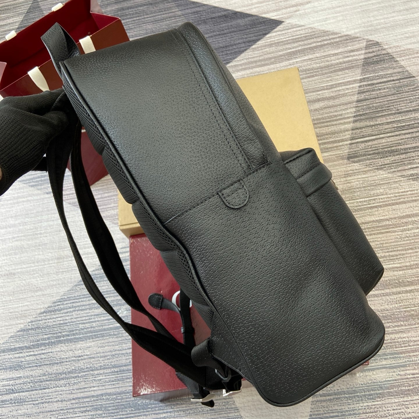 GG Ophidia medium backpack Black leather