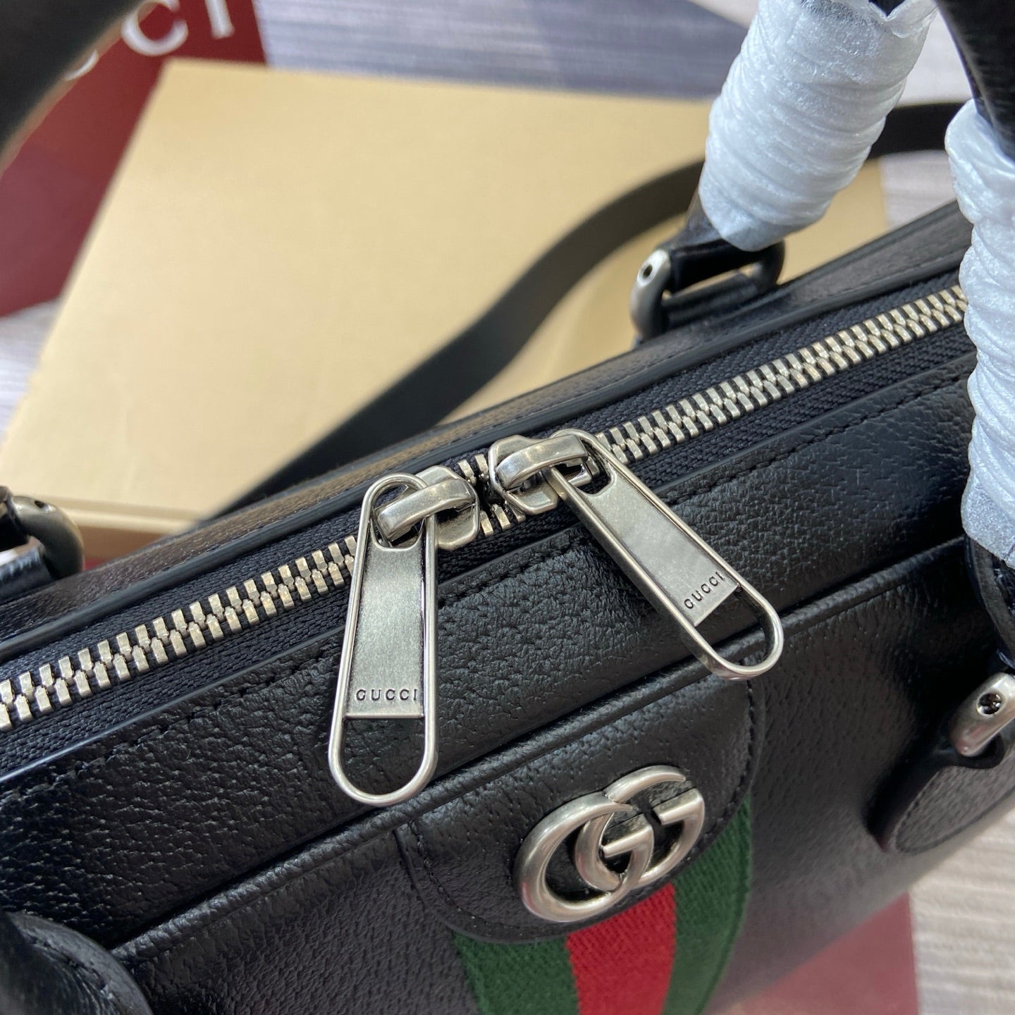 GG Ophidia large briefcase Black leather