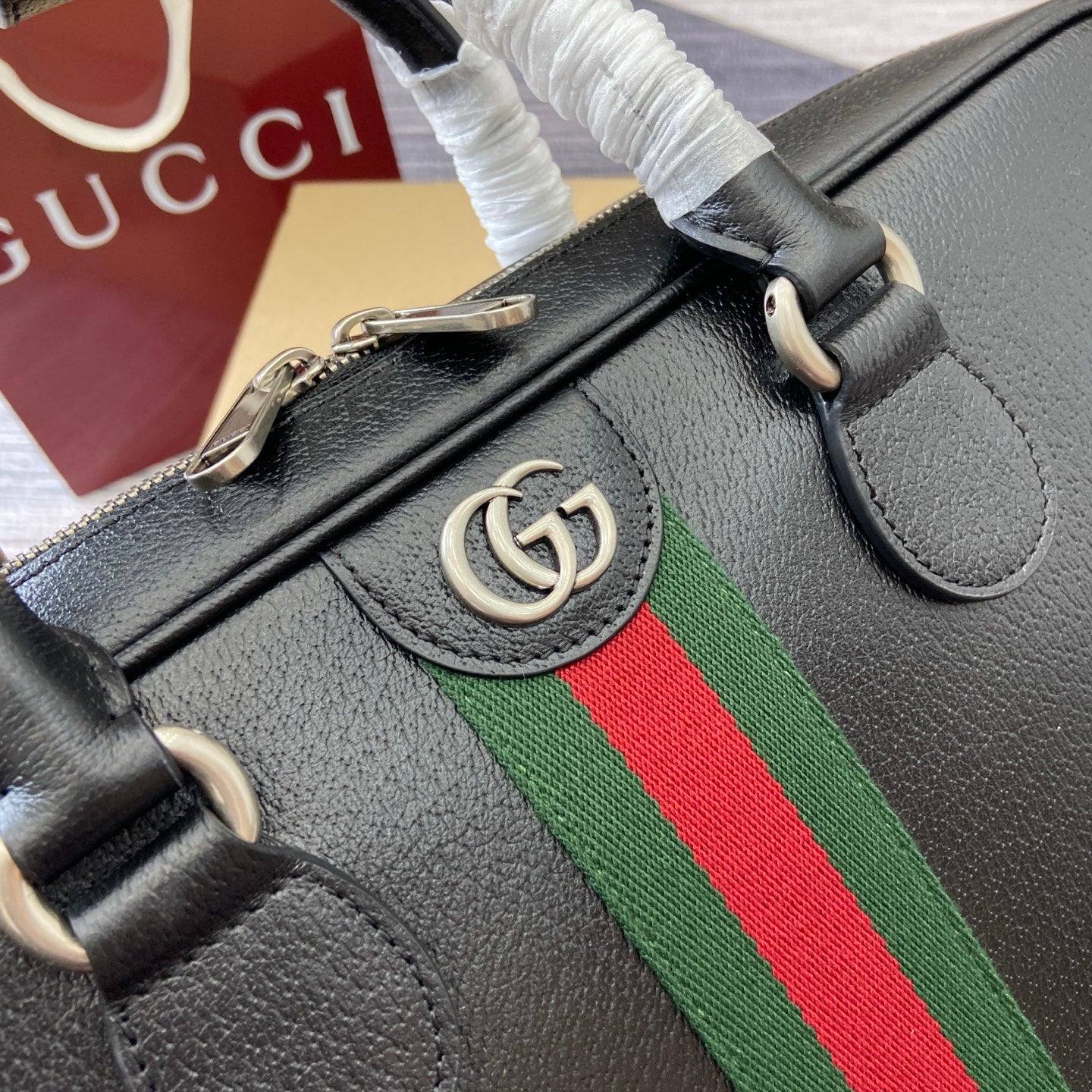 GG Ophidia large briefcase Black leather