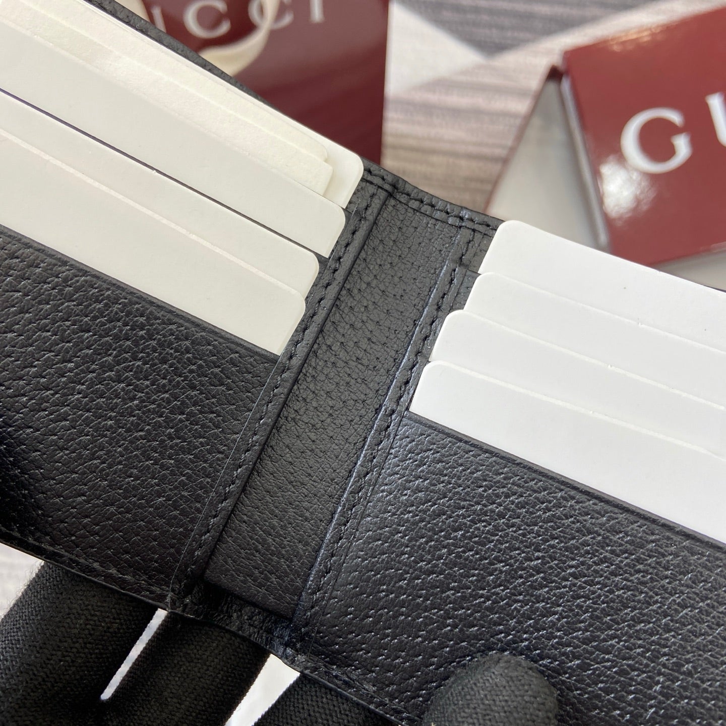 GG Ophidia bi-fold wallet Black leather