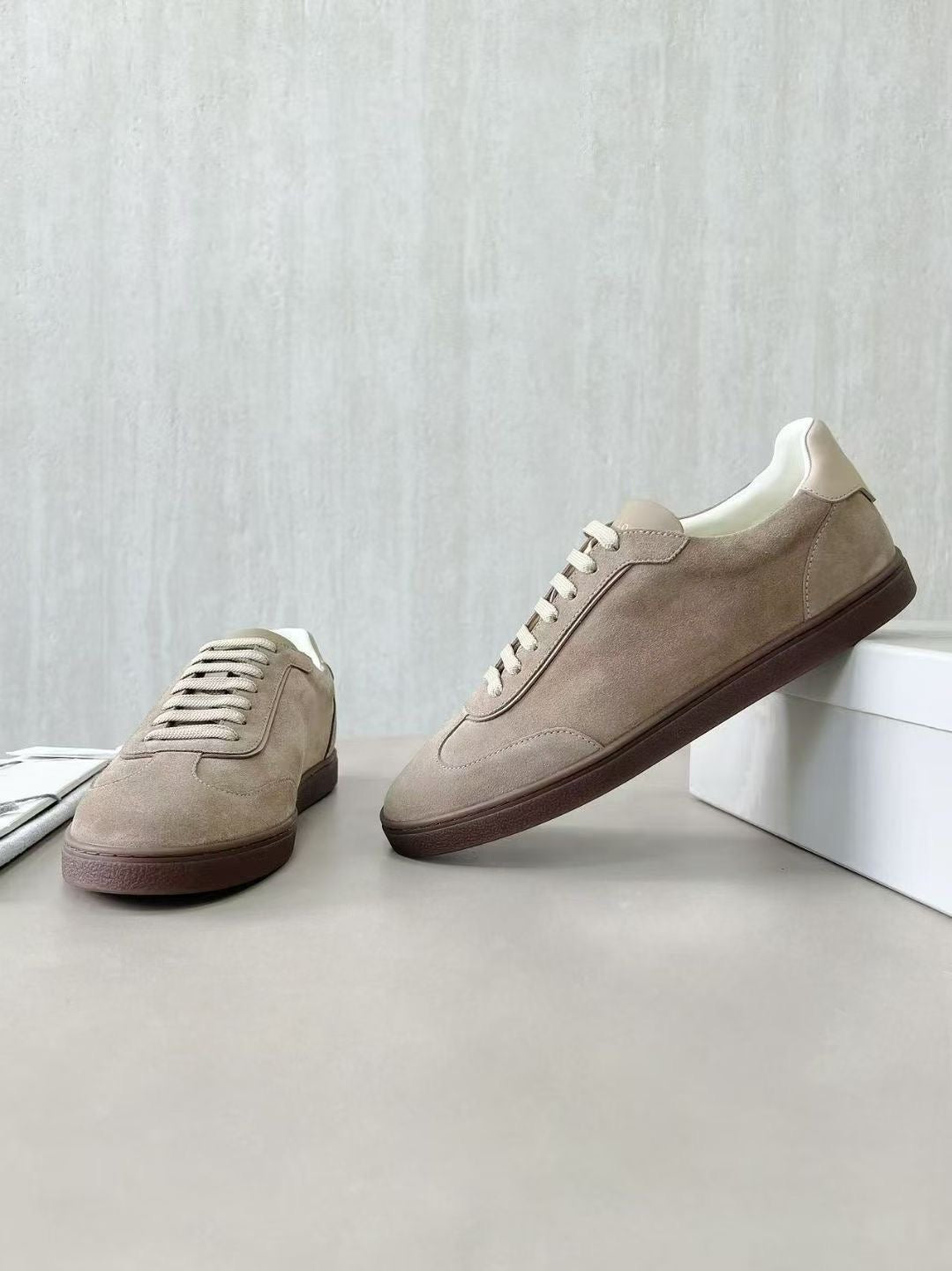 Brunello Cucinelli Washed suede sneakers