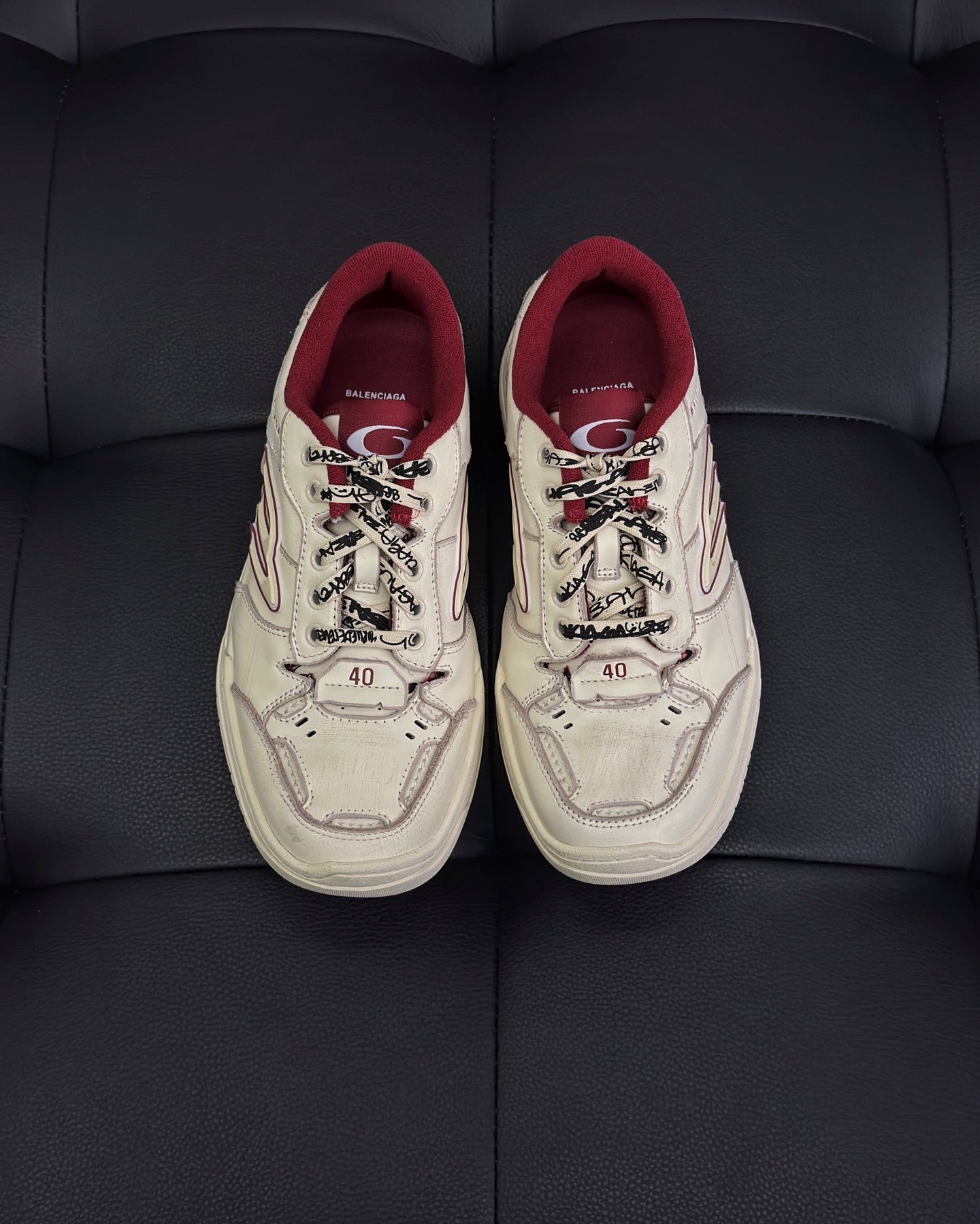BB Men's Hamptons Worn-out Sneaker White/red