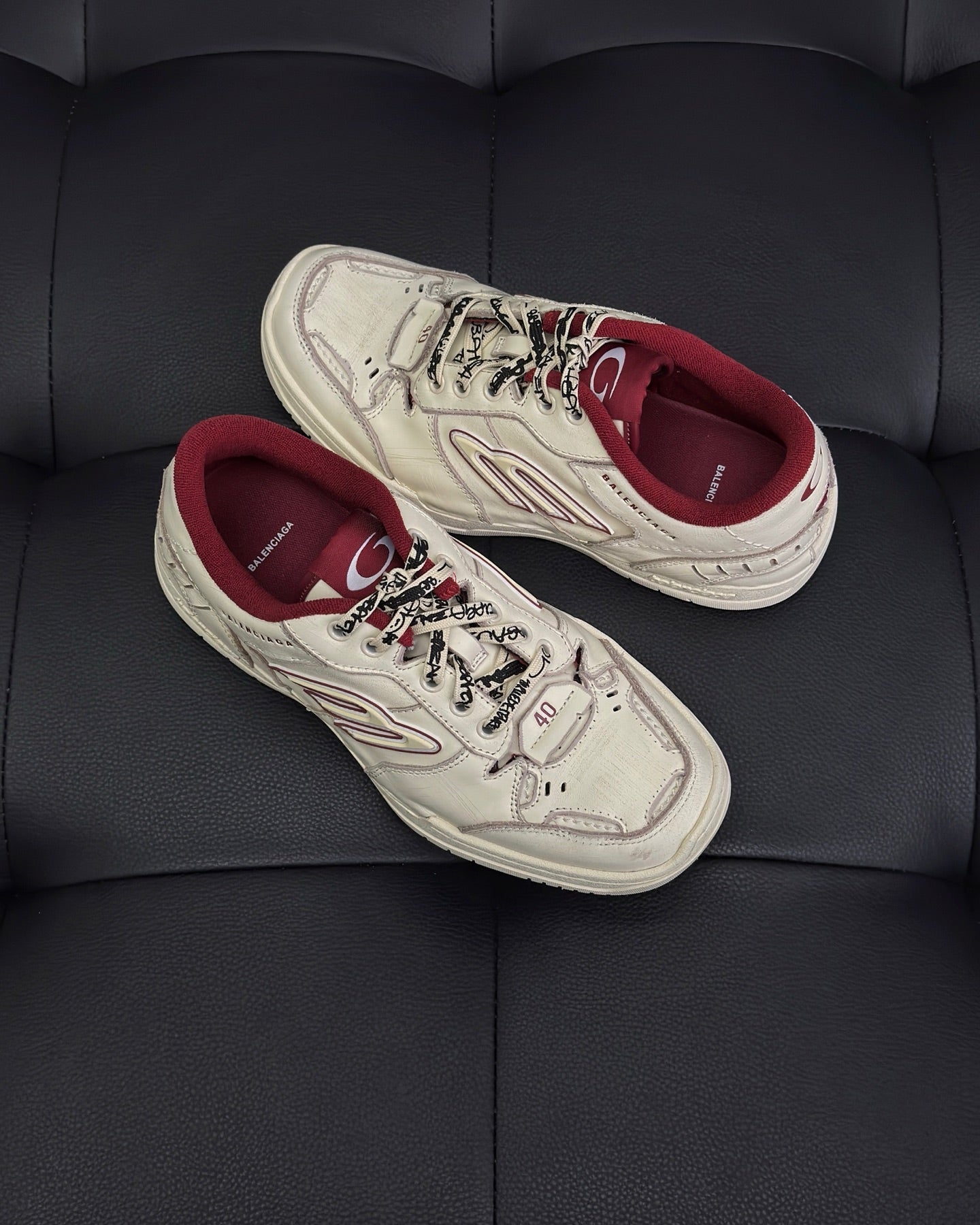 BB Men's Hamptons Worn-out Sneaker White/red