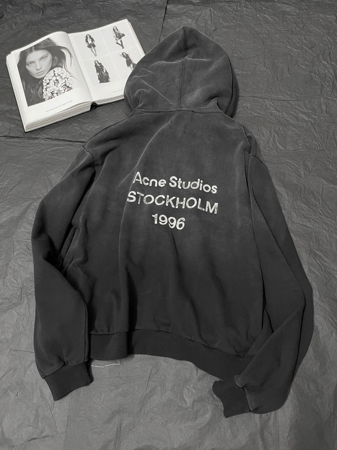 Acne Logo oversized hooded sweater