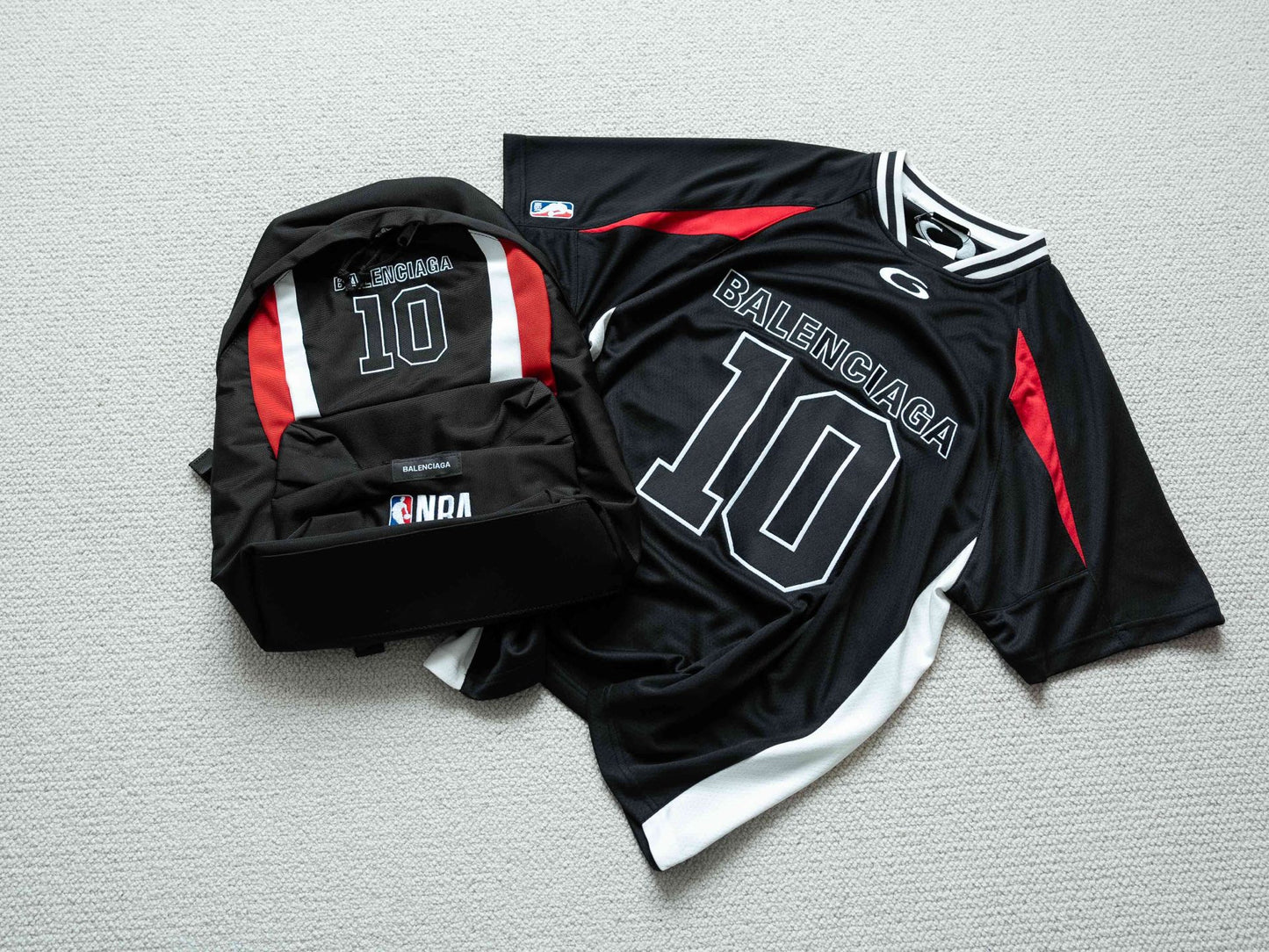 BB X NBA Explorer Backpack in Black/white/vermillon Red