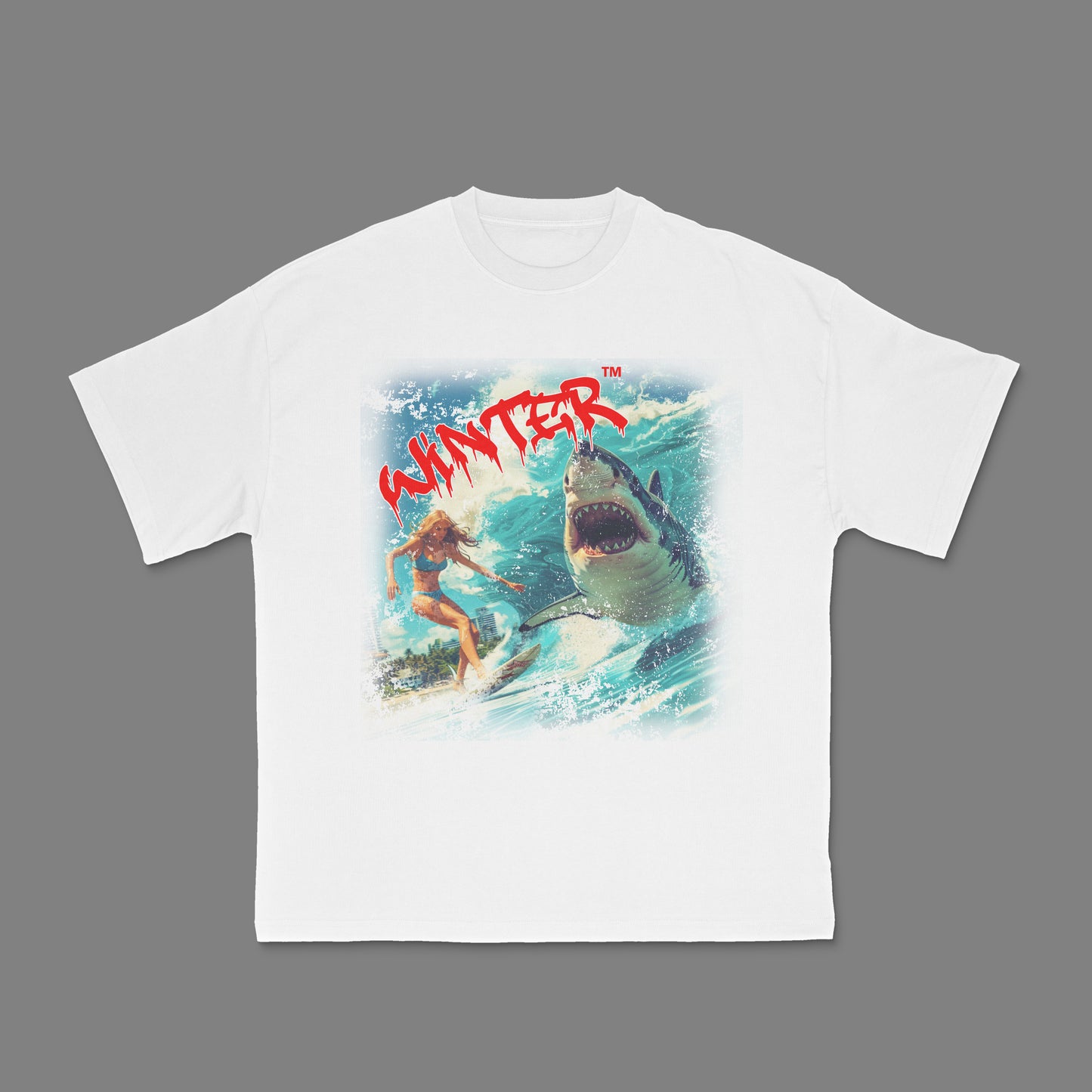 Shark attack! SS24 White tee