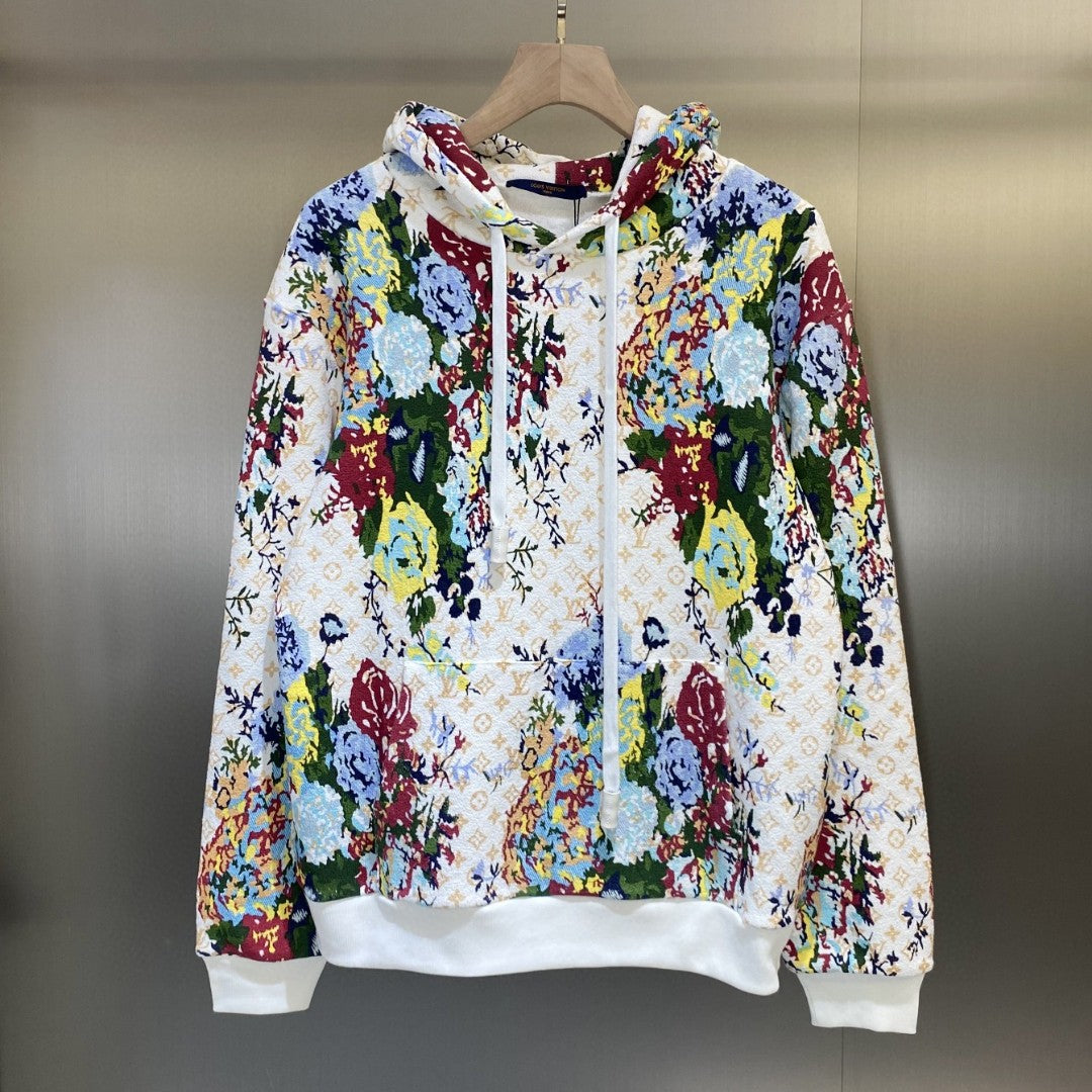Authentic Brand New LV FLOWER GRAPHIC JACQUARD HOODIE Virgil designed  collection