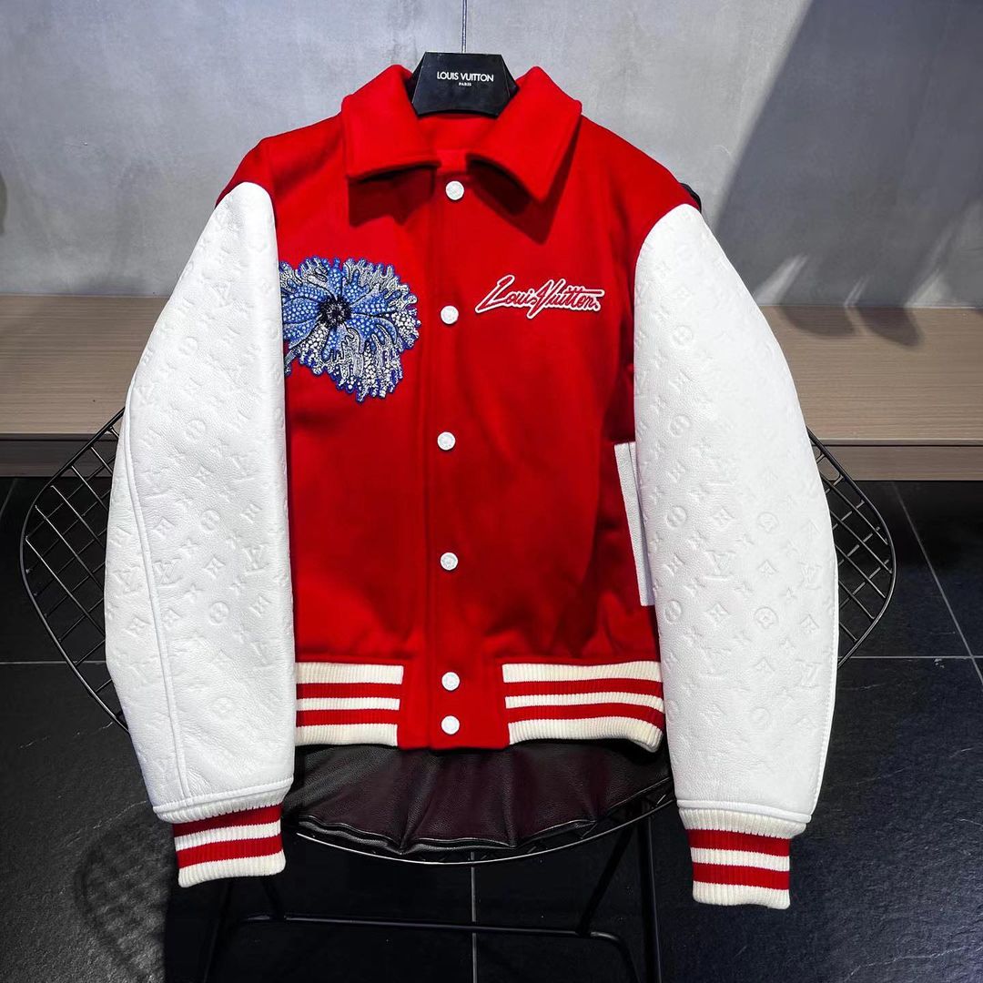 Louis Vuitton LV x YK Psychedelic Flower Embroidered Varsity Blouson