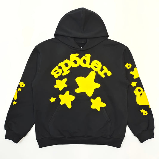 Sp5der Worldwide Beluga Hoodie Onyx/Yellow