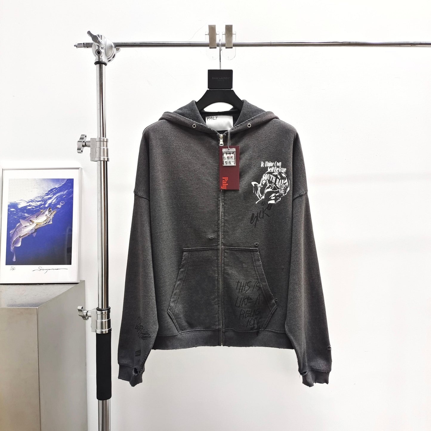 Paly Hollywood Carrying The Message Zip Hooded Sweatshirt 'Black'