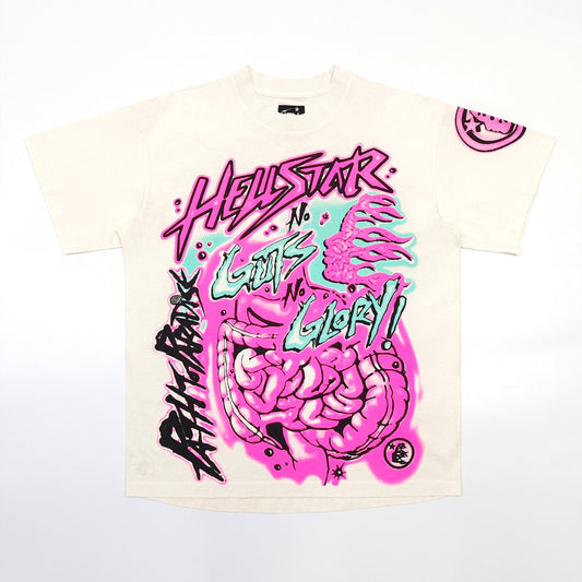 Hellstar No Guts No Glory T-Shirt 'White/Pink'