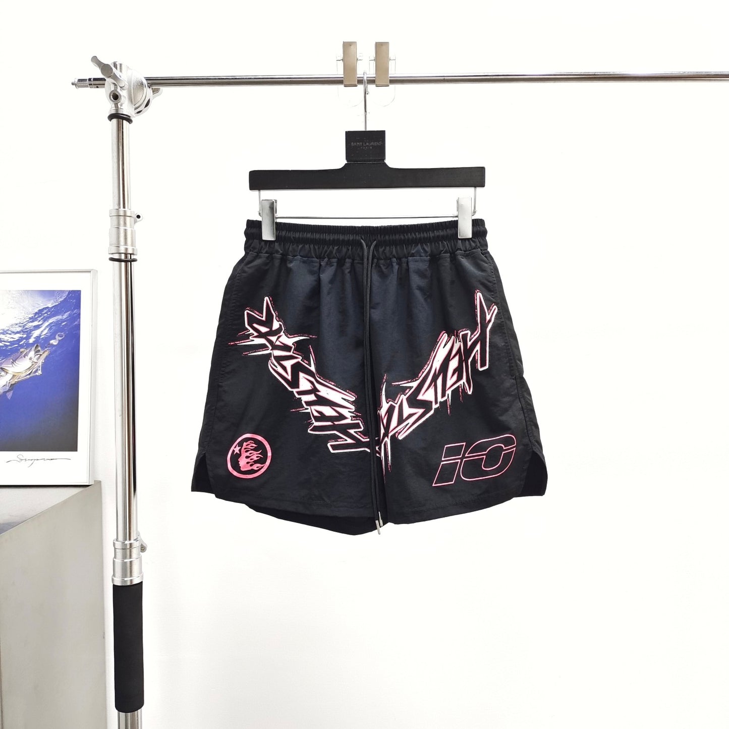 Hellstar Waxed Nylon Athletic Shorts