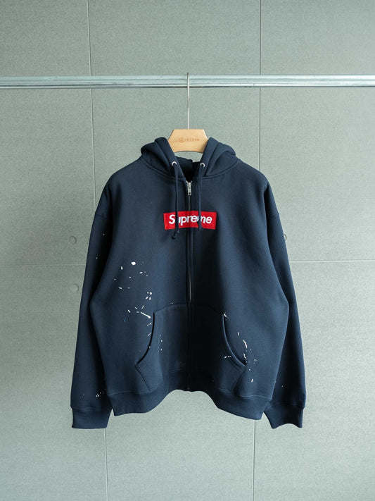 SUP MM6 Maison Margiela Box Logo Zip Up Hooded Sweatshirt