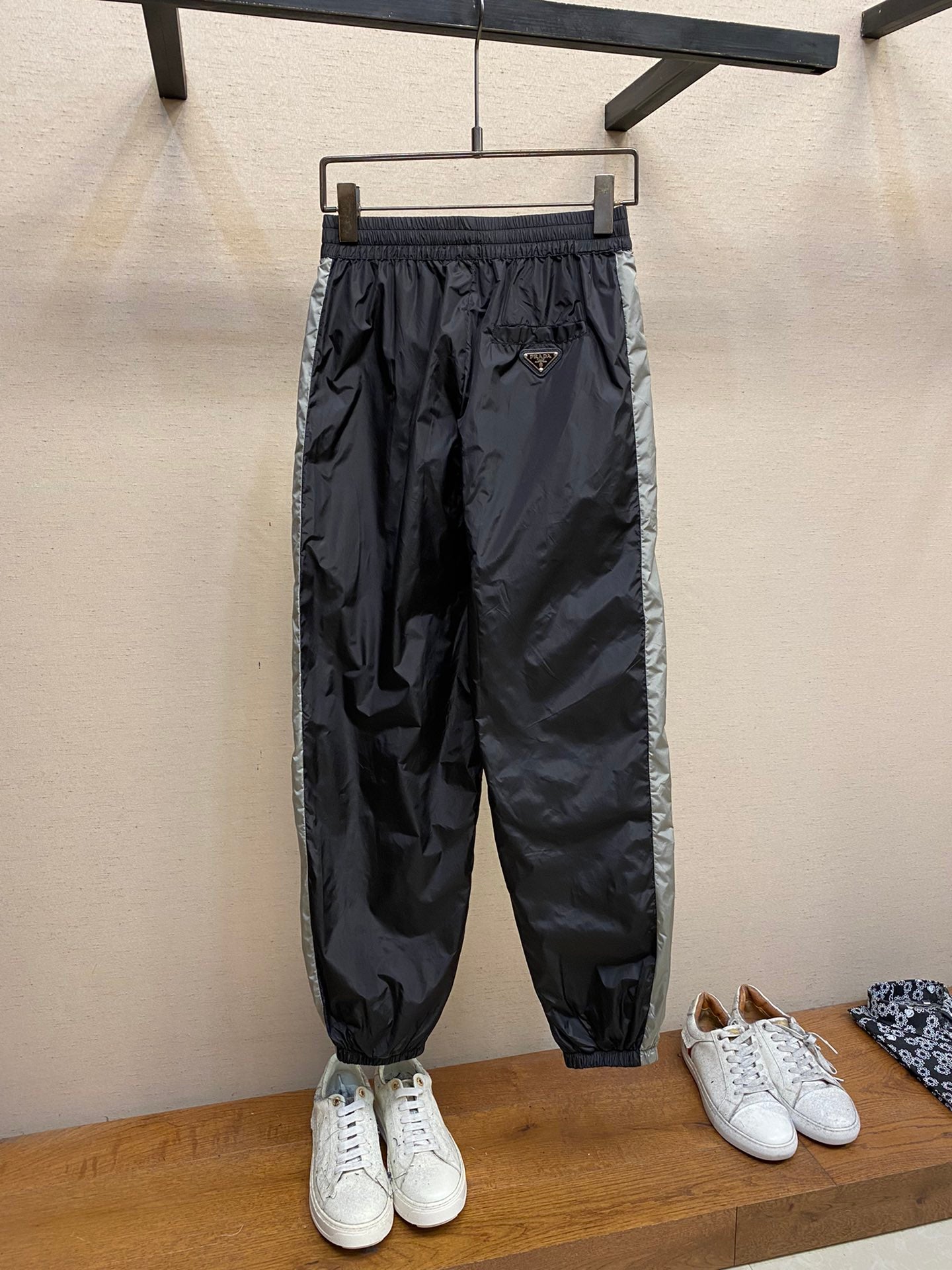 Prada Black/Silver Nylon pants