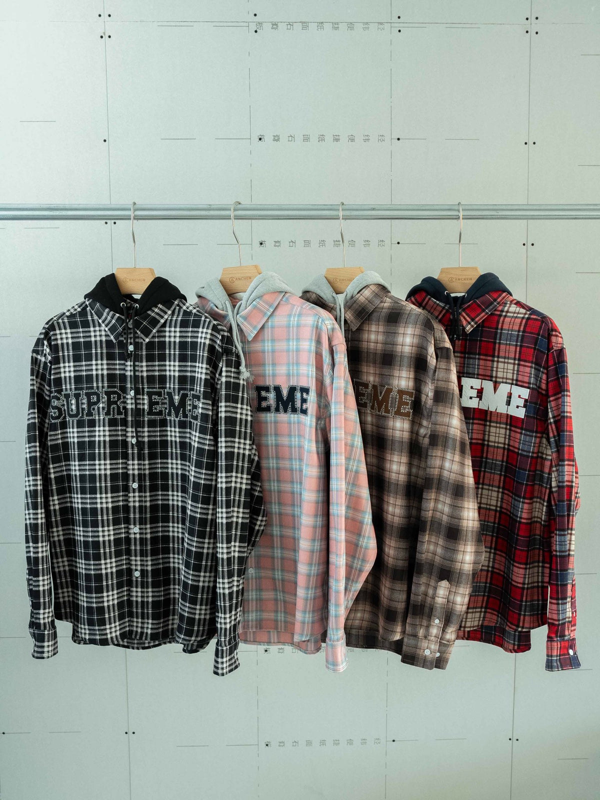 Supreme Applique Hooded Flannel Shirt