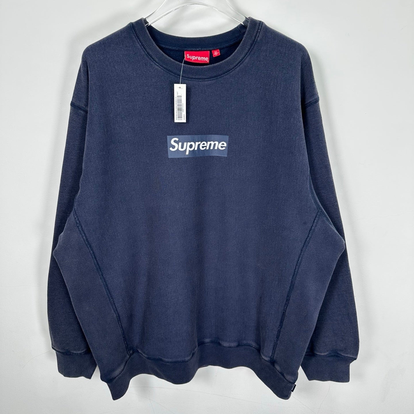 SUP Washed Box Logo Crewneck Sweatshirt