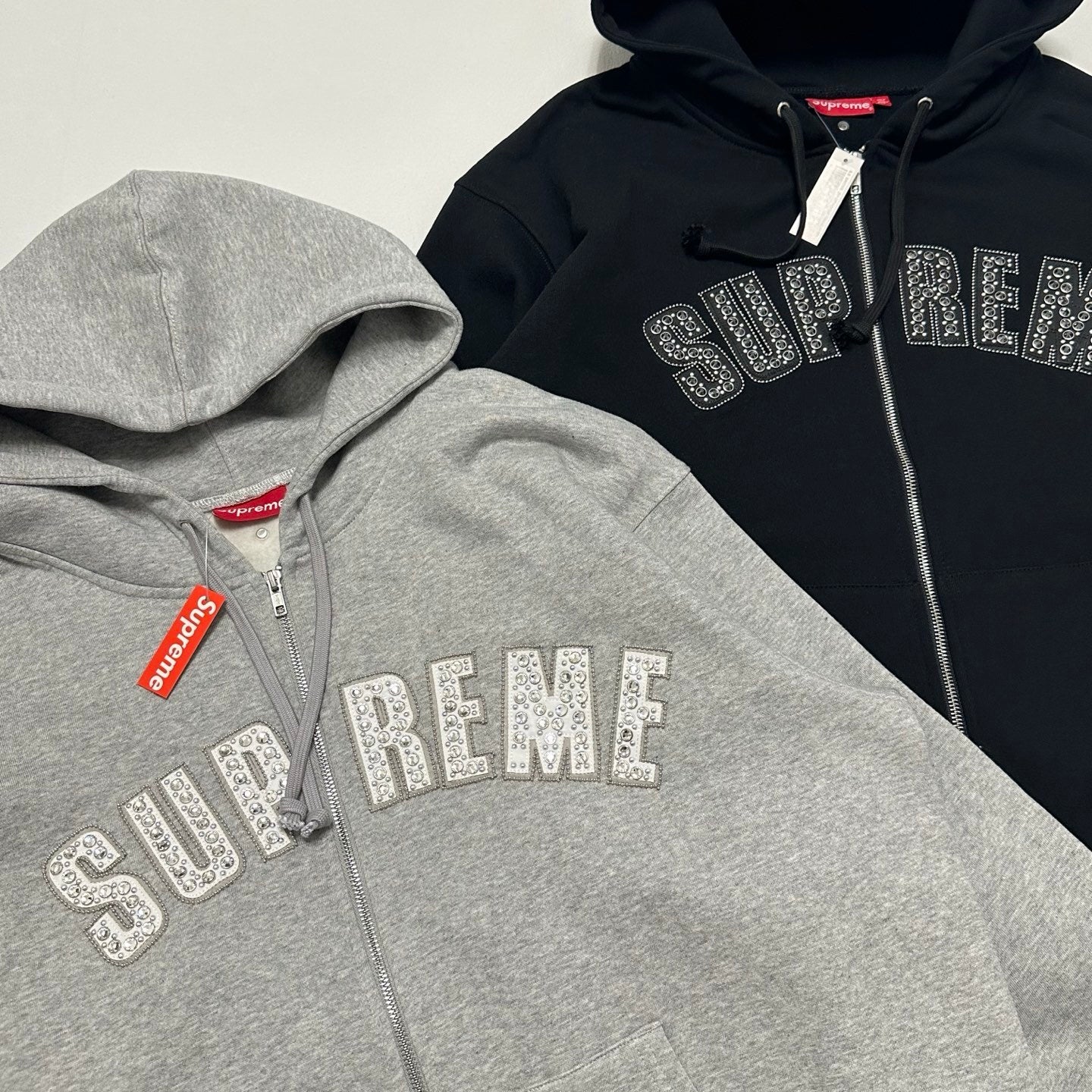 SUP x B.B. Simon Zip Up Hooded Sweatshirt 'Heather Grey'