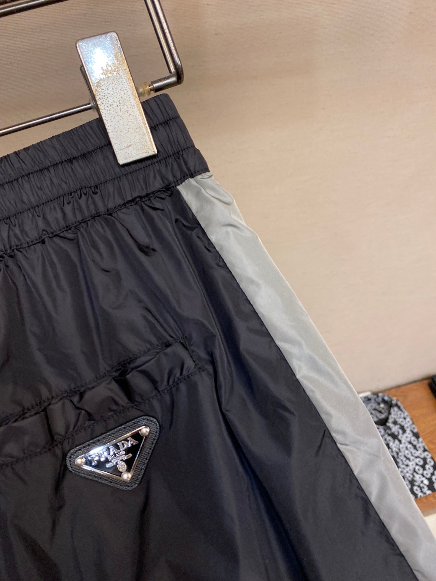 Prada Black/Silver Nylon pants