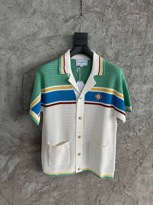 Casablanca CROCHET TENNIS SHIRT WHITE