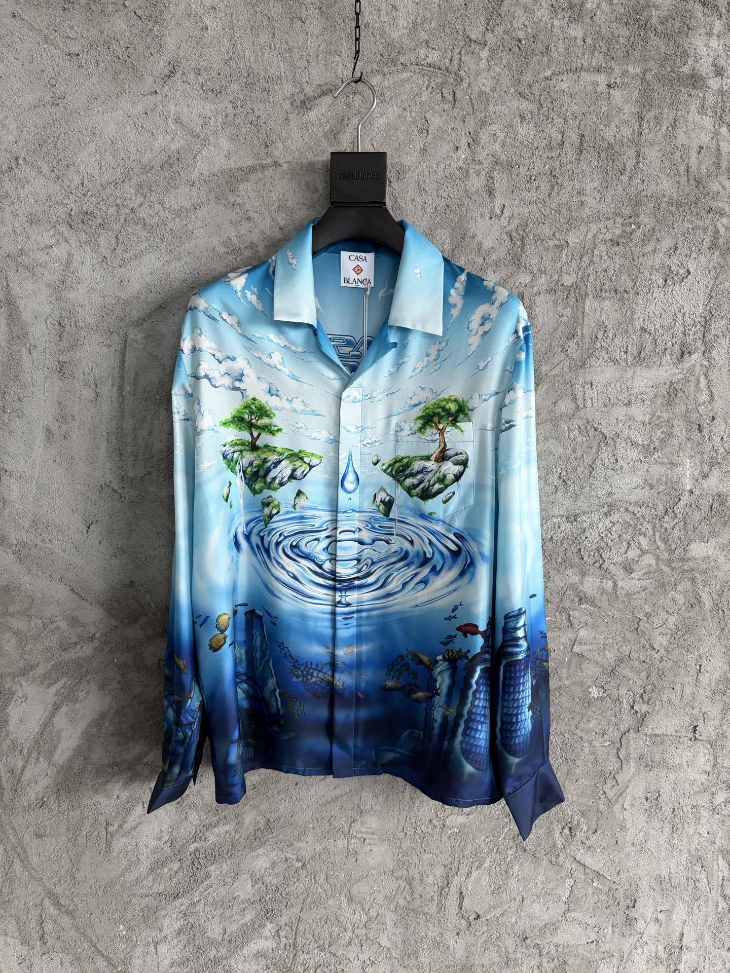 Casablanca Lost Atlantis Long Sleeve Silk Shirt