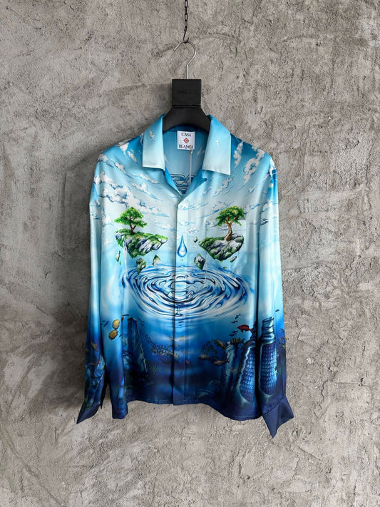 Casablanca Lost Atlantis Long Sleeve Silk Shirt