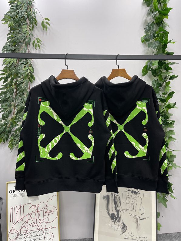 OW Moon arrows hoodie green