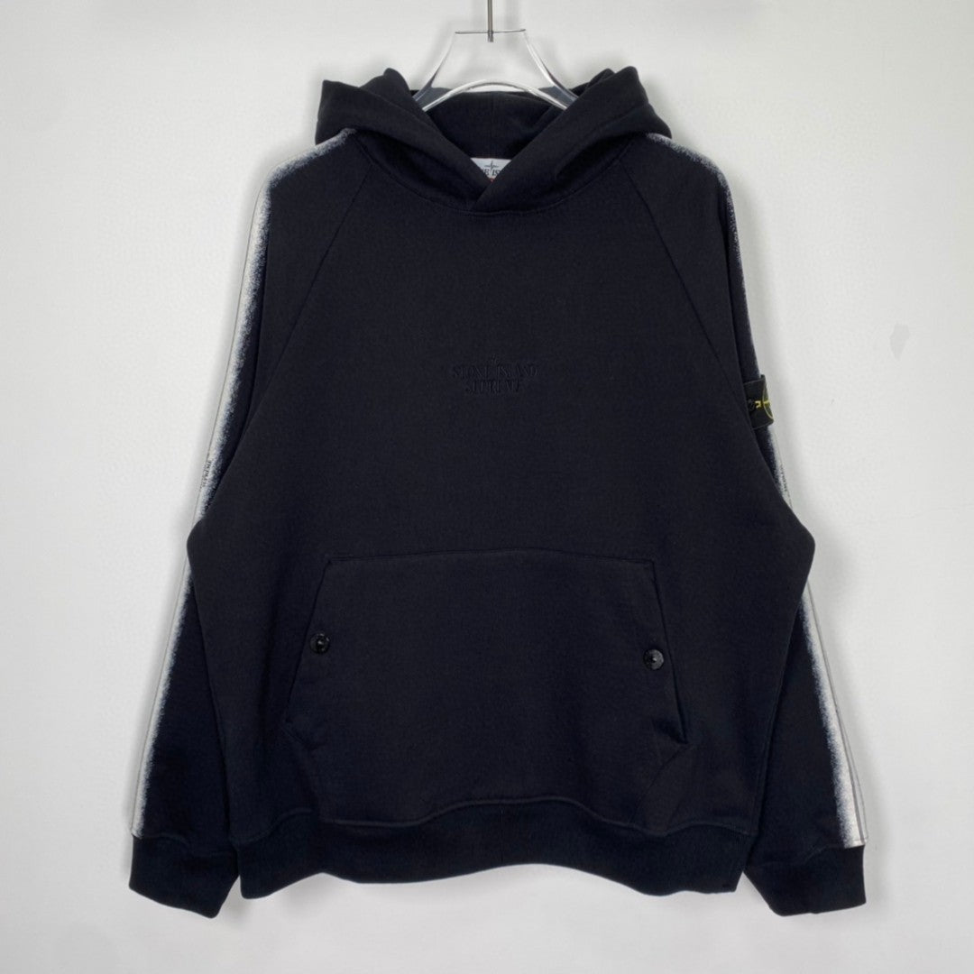 SUP x Stone Island Stripe Hooded Sweatshirt 'Black'