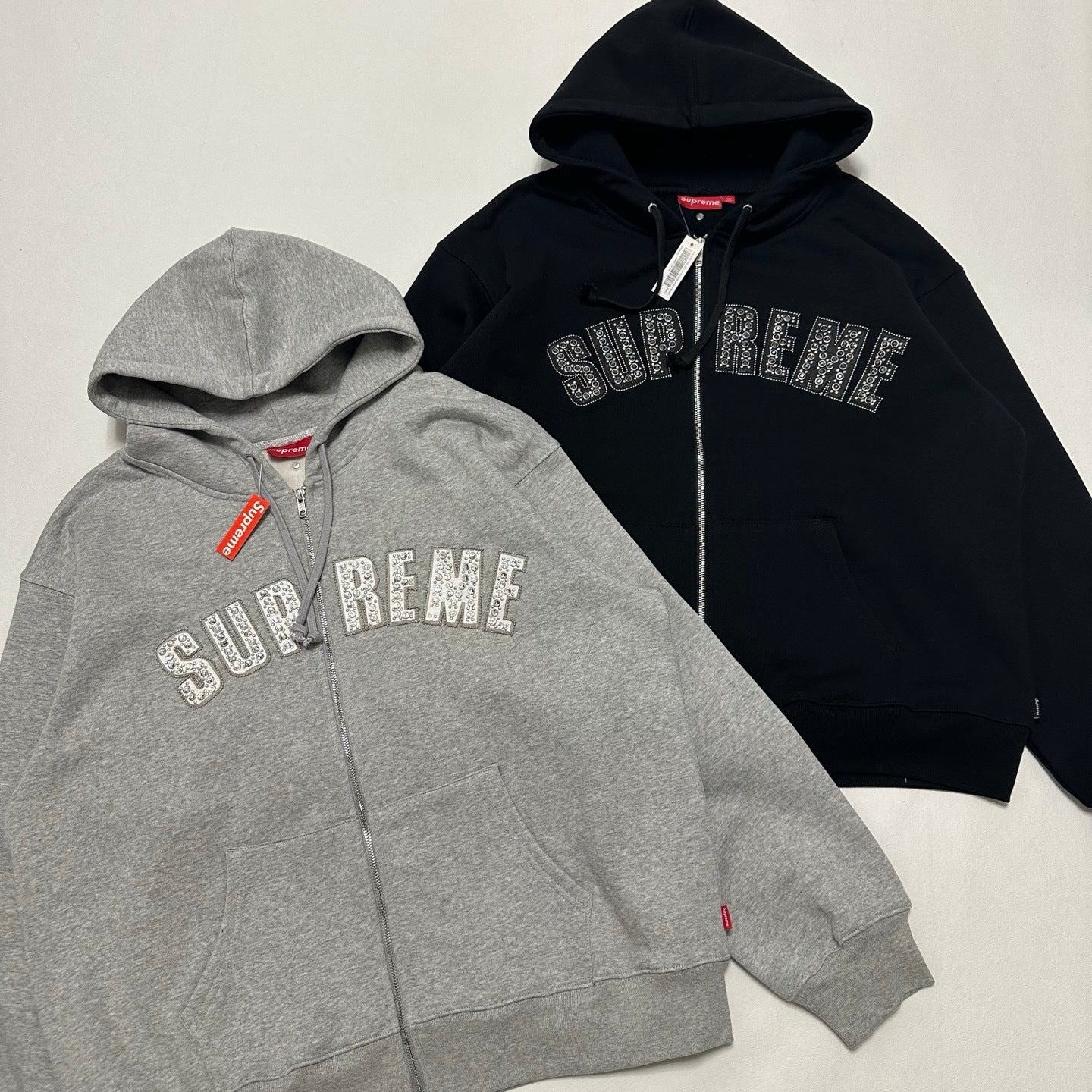 SUP x B.B. Simon Zip Up Hooded Sweatshirt 'Heather Grey'