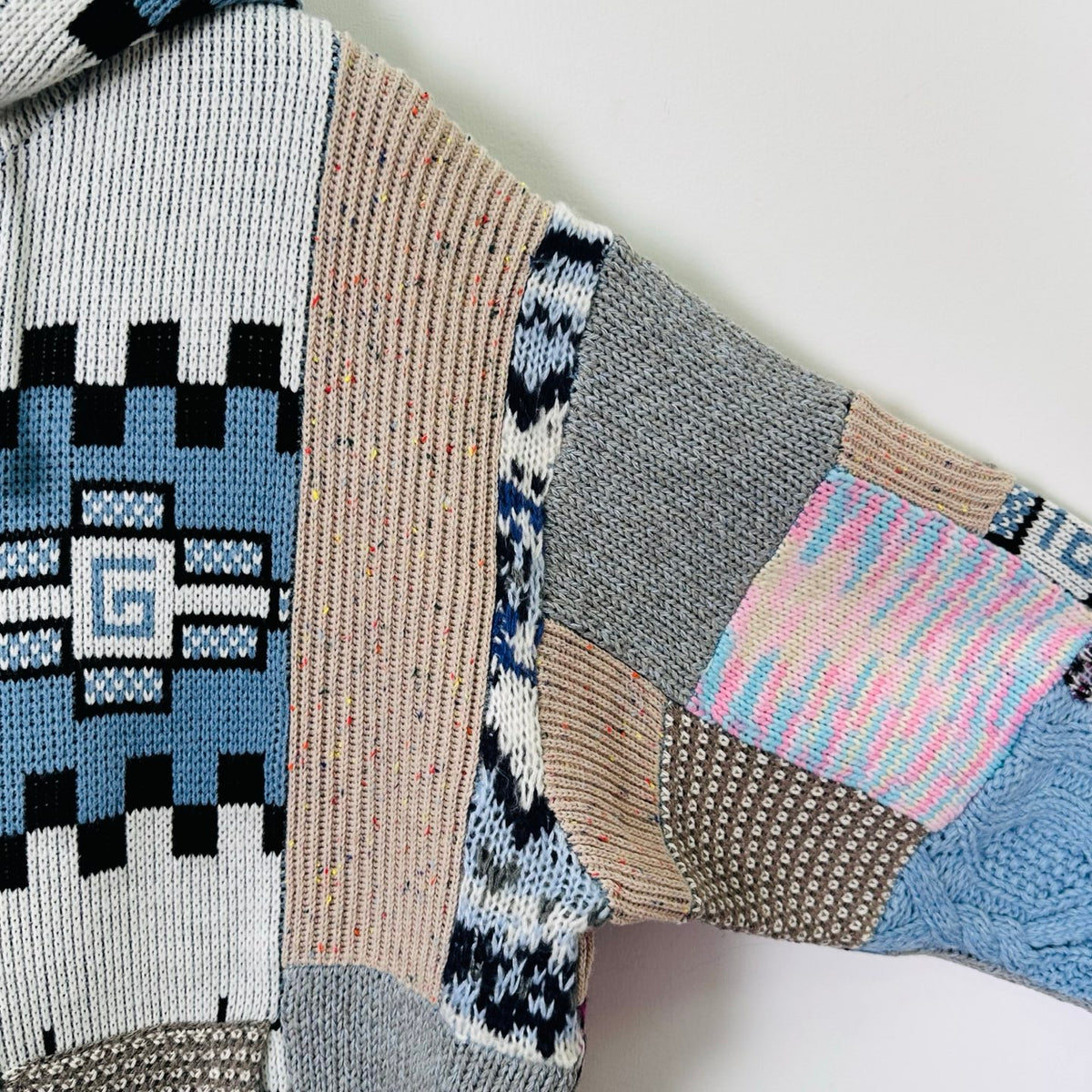 Supreme Patchwork Zip Up Hooded Sweater 'Light Blue'