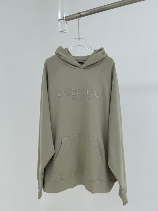 Fear of God Essentials Waffle Raglan Hoodie 'Seal'