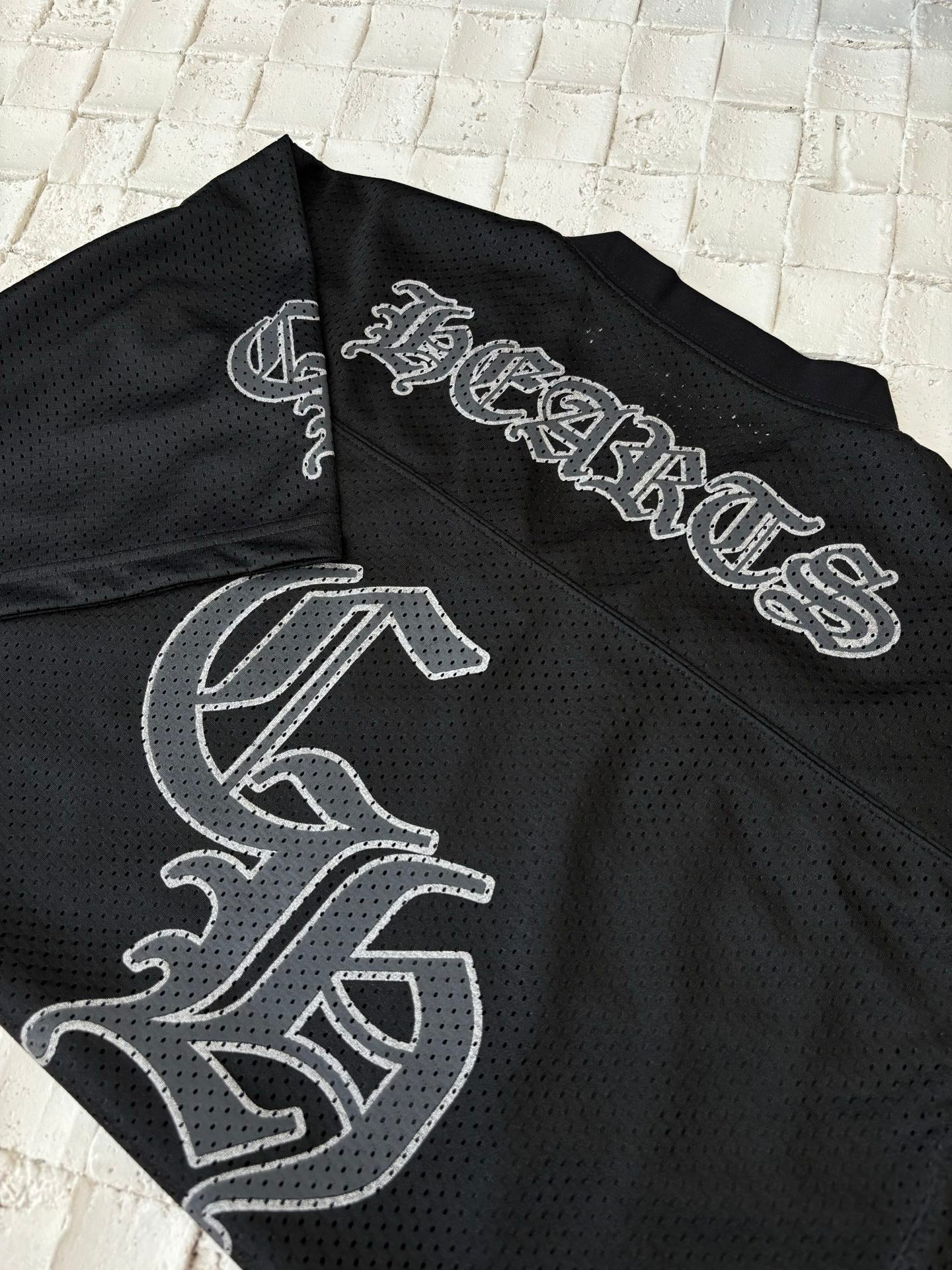 Chrome Hearts Mesh Stadium Football Jersey 'Black'
