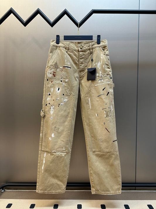 LV Embellished Denim Carpenter Pants 1AK6Q0