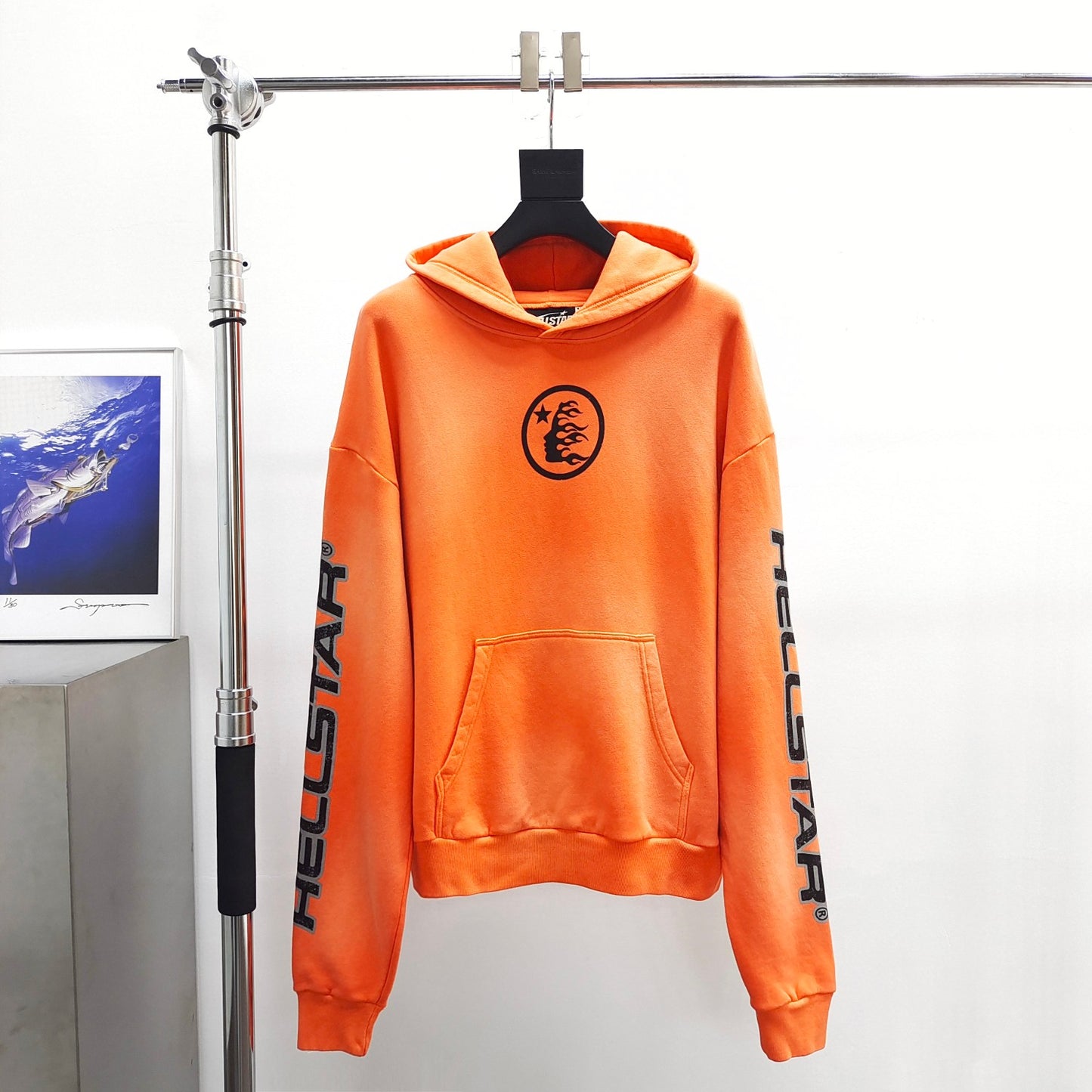 Hellstar Studios fire orange hoodie