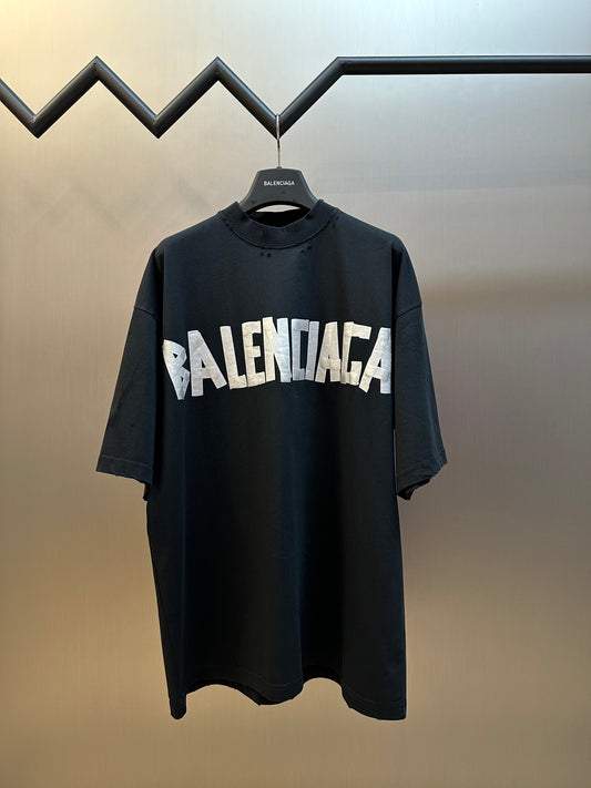 BB SS25 Tape Type Oversize T-shirt Black/White