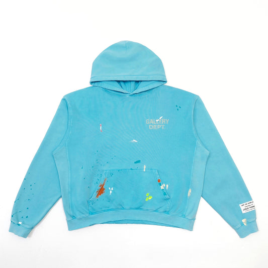 Gallery Dept. GD PAINT LOGO HOODIE LIGHT BLUE