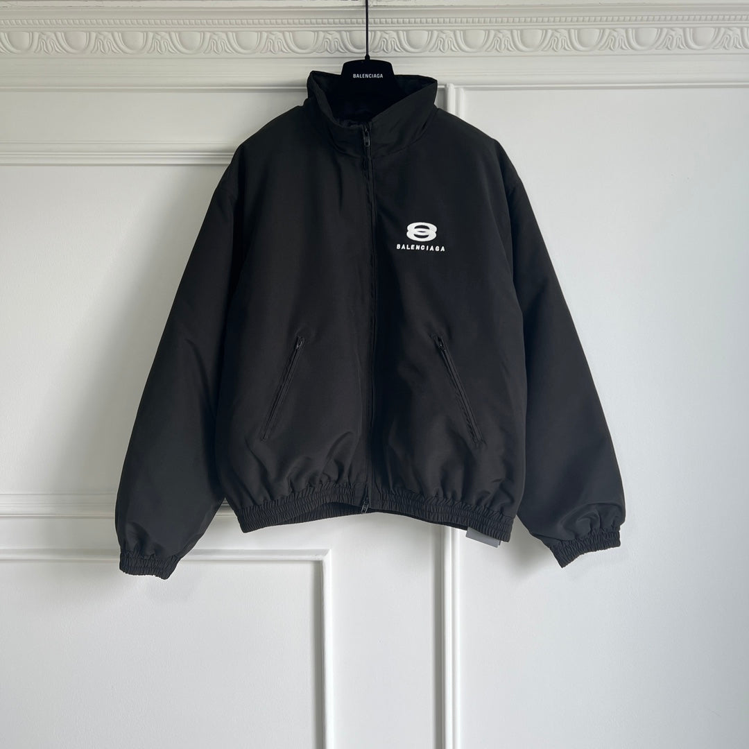 BALENCIAGA UNITY SPORTS ICON COCOON KICK WINDBREAKER IN BLACK