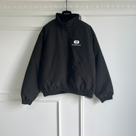 BALENCIAGA UNITY SPORTS ICON COCOON KICK WINDBREAKER IN BLACK