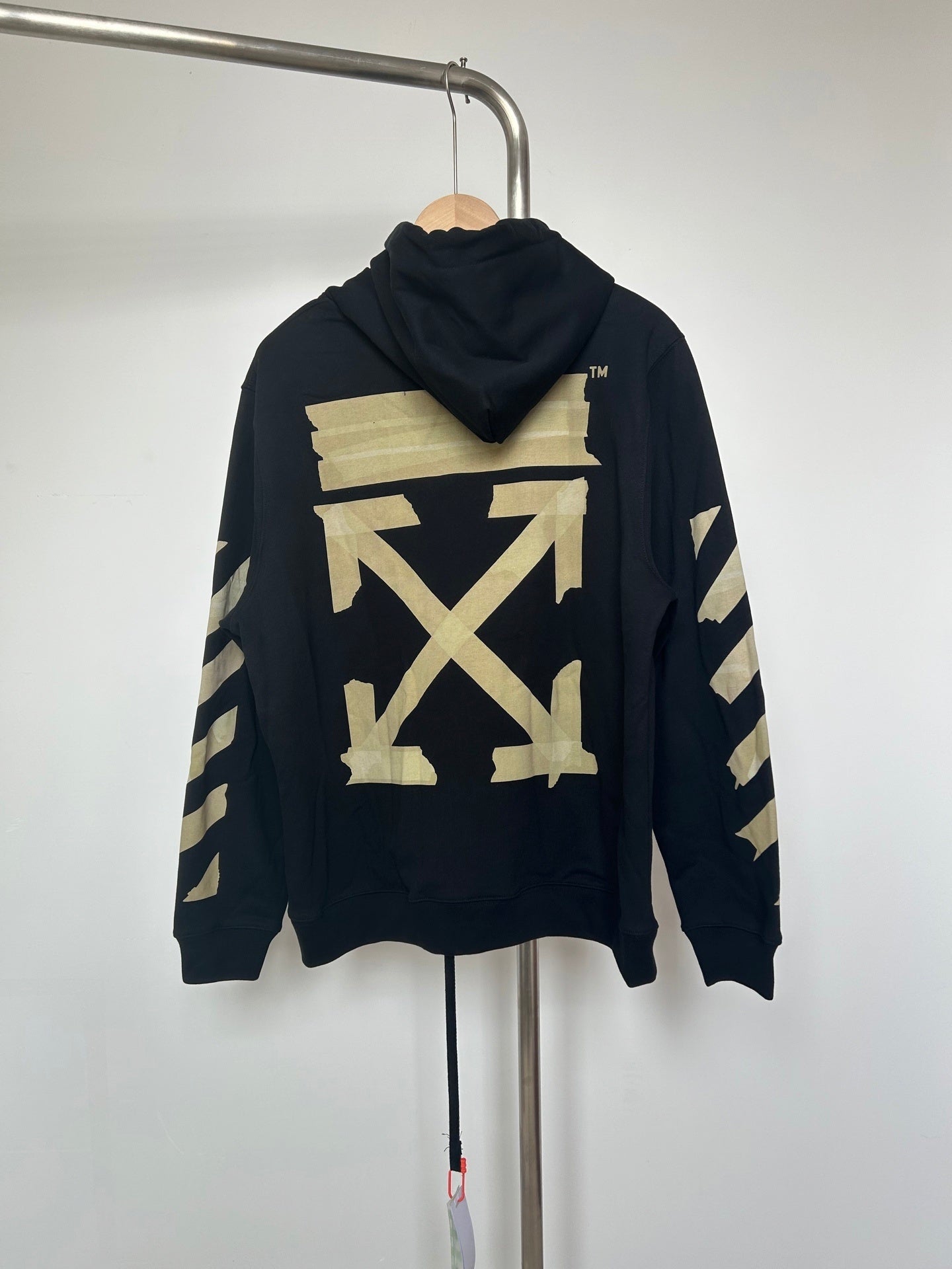 Off-White Tape Arrows Over Hoodie 'Black/Beige'