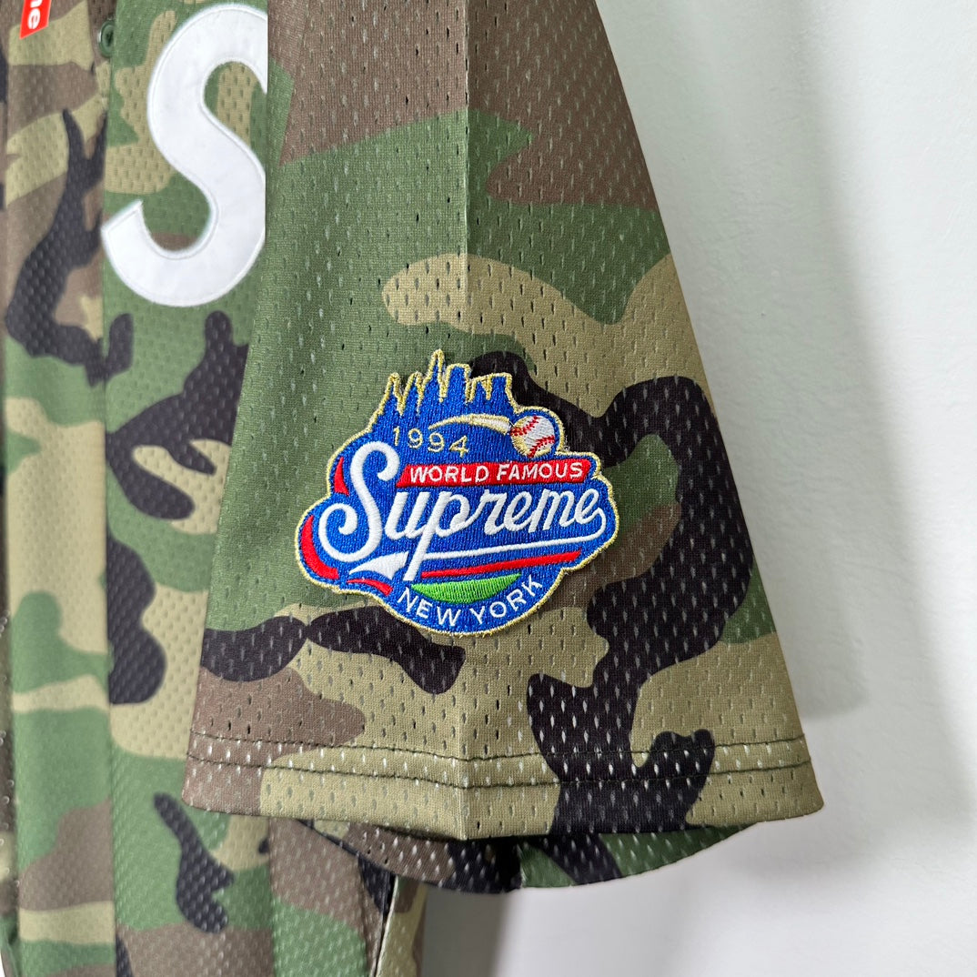 SUP S Logo Baseball Henley 'Woodland Camo'