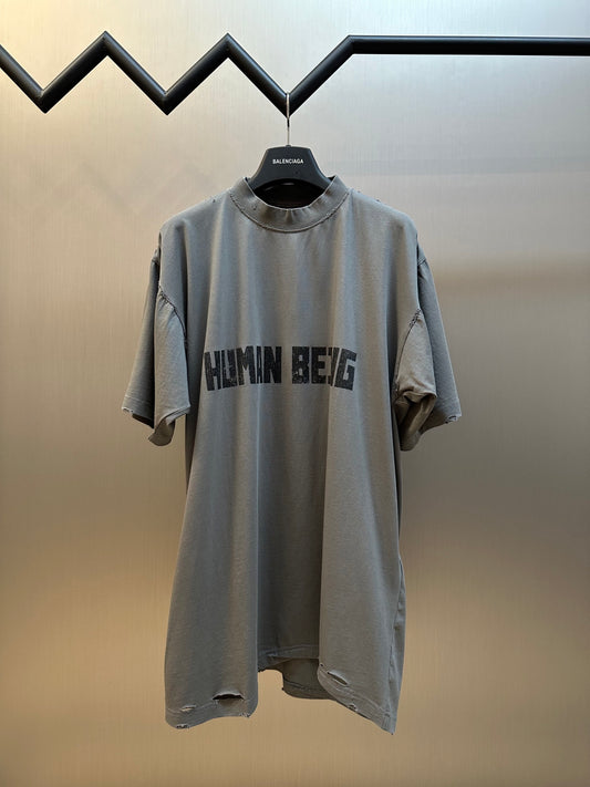 BB Men's Human Being Shifted T-shirt in Dark Grey