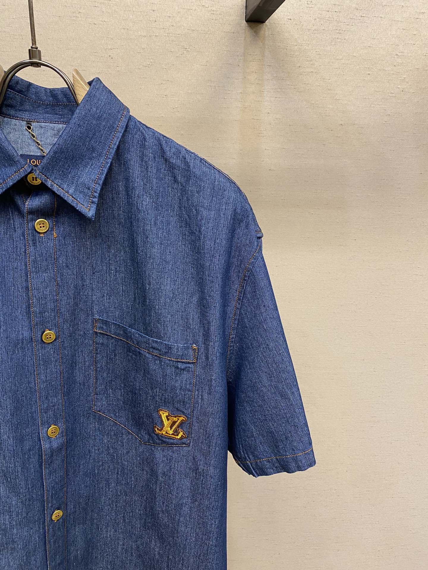 Louis Vuitton Short-Sleeved Cotton Chambray Shirt FW24