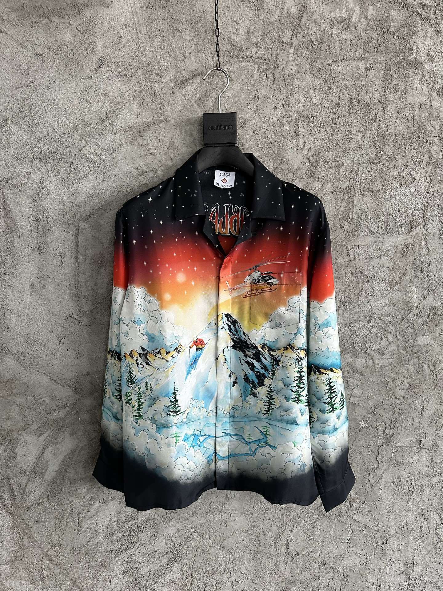 Casablanca ski-scene silk shirt