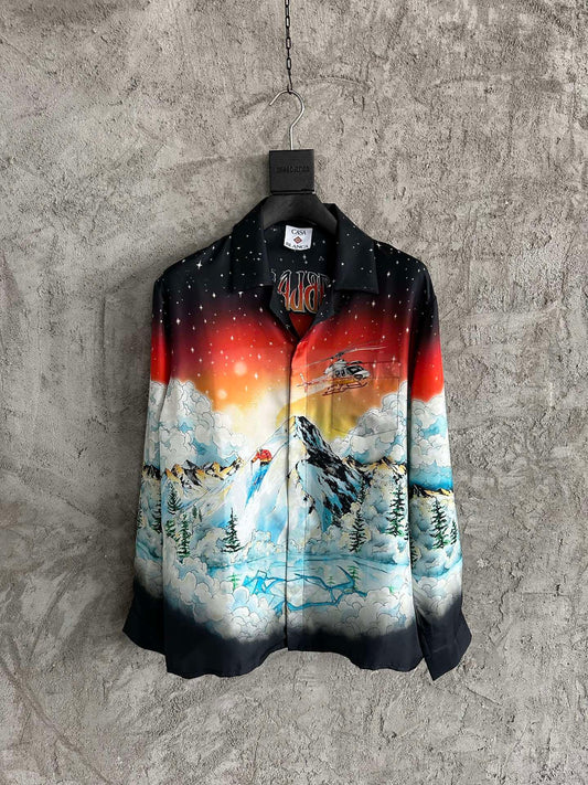 Casablanca ski-scene silk shirt