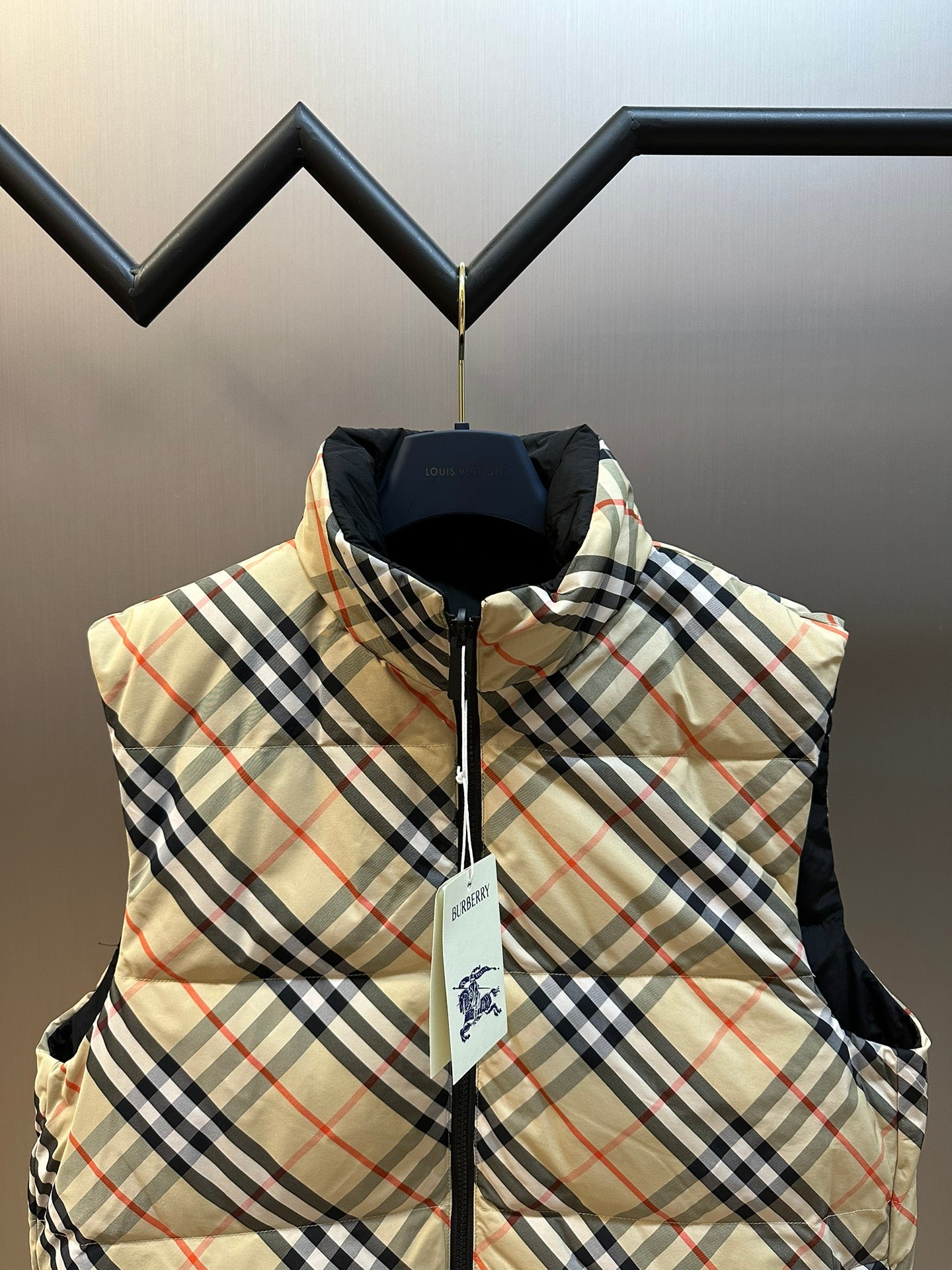 Burberry check puffer vest