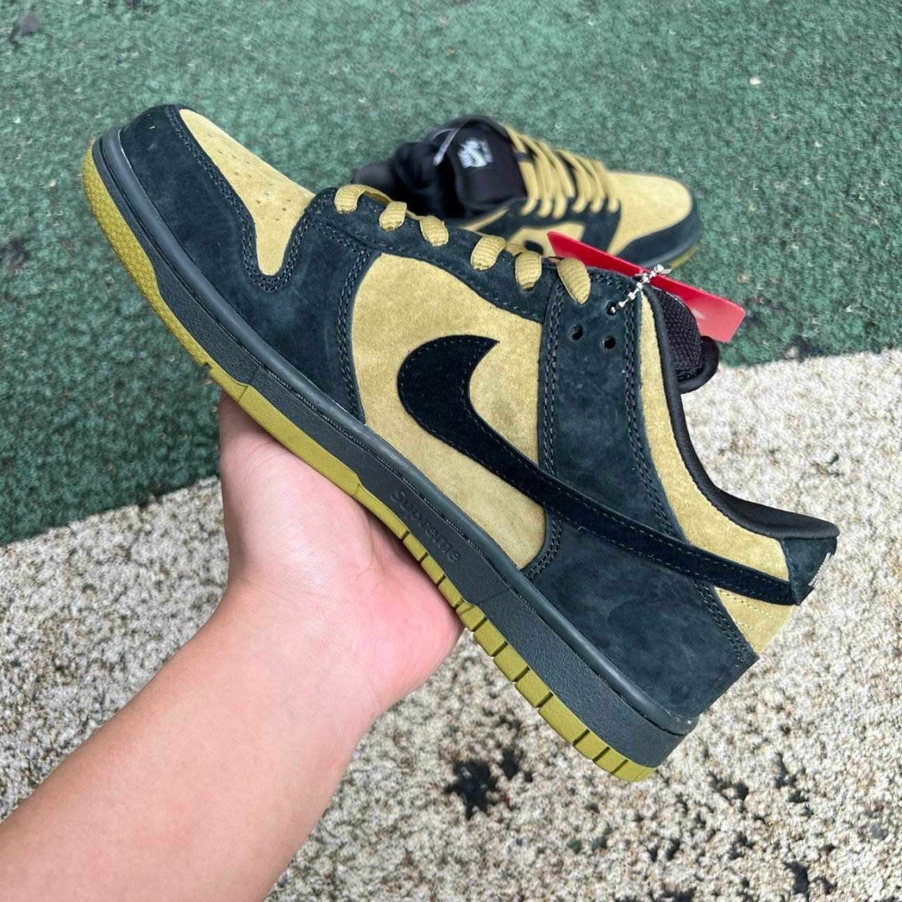 Supreme x Nike Dunk Low SB 'Camper Green'