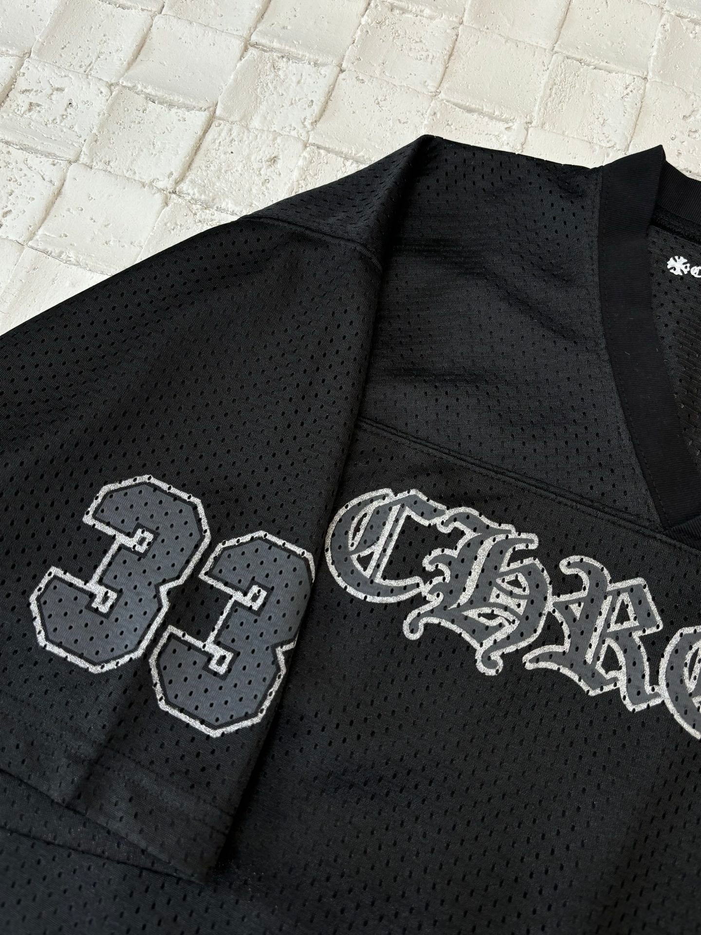 Chrome Hearts Mesh Stadium Football Jersey 'Black'