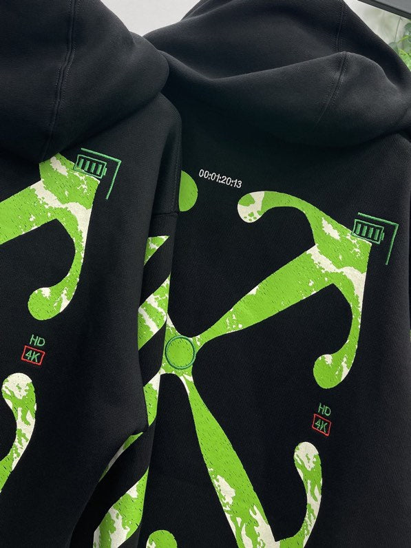 OW Moon arrows hoodie green