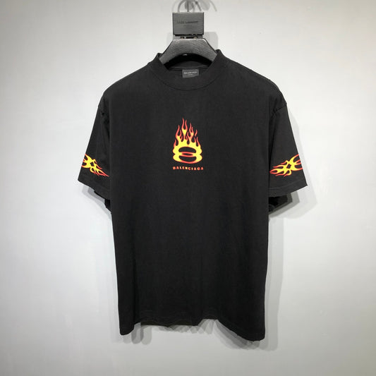 BALENCIAGA BURNING UNITY T-SHIRT IN BLACK